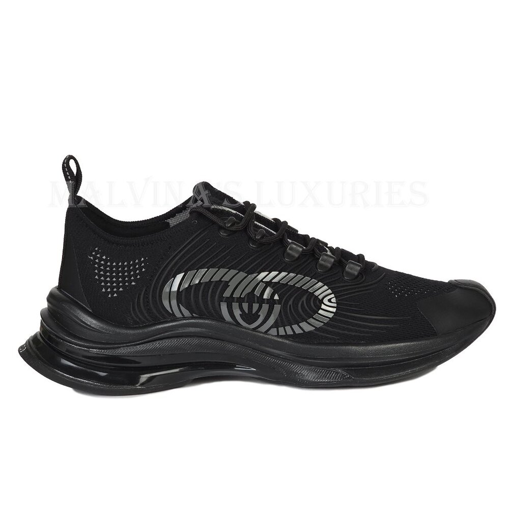GUCCI SNEAKERS RUN RUBBER TRIMMED MESH SHOES w GG LOGO sz 42 US 12 - Picture 3 of 16